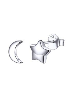 ChicSilver 925 Sterling Silver Moon Star Stud Earrings Hypoallergenic